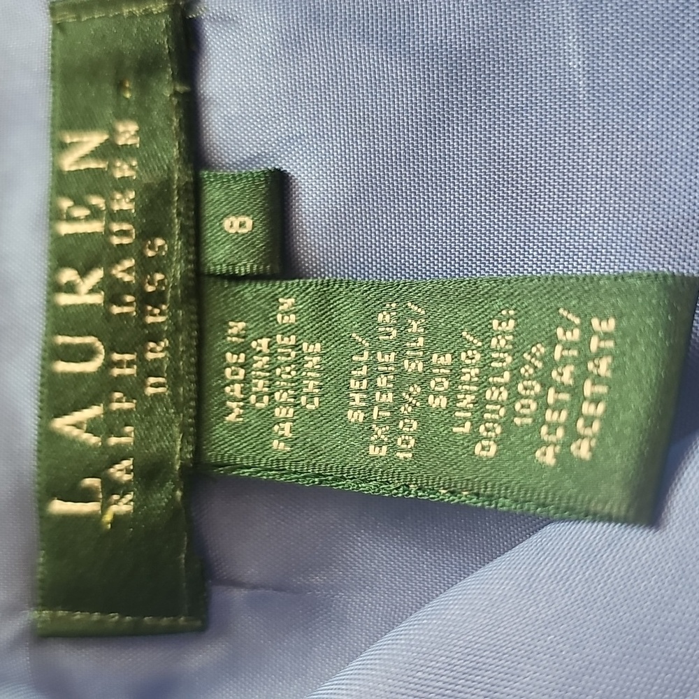 Lauren Ralph Lauren Wrap FlorL Dress In Si,e 8.blue/pink. - Picture 6 of 8